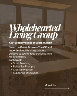 If you're tired of holding it all together and ready to practice being human, with structure, support, and practical tools, this is for you.

I'm excited to announce my Wholehearted Living Group, a 10-week psychoeducational + creative series based on Brené Brown's The Gifts of Imperfection.

This isn't high-intensity therapy. It's a grounded practice space for cultivating self-compassion, courage, and connection through reflection, creativity, and conversation.

Each week includes:
✨ Short teaching on a specific guidepost
✨ Reflective prompts
✨ Simple creative practices (no art experience needed)
✨ Supportive group discussion
What You'll Practice:

Letting go of perfectionism
Cultivating self-compassion
Setting boundaries
Embracing vulnerability
Living more authentically

Swipe for all the details, dates, location, investment, and how to register.
This group is for anyone ready to stop performing and start belonging, to themselves and others.

Questions? DM me or email ajoygurr@me.com💙

#WholeheartedLiving #GiftsOfImperfection #GroupTherapy #PortlandTherapy #SelfCompassion #BrenéBrown #DaringWay