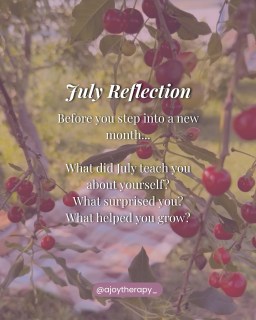 Before jumping into a new month, give yourself a moment to reflect.
Growth isn't always about doing more. Sometimes it's about noticing what you've learned, celebrating the boundaries you've honored, and letting go of what no longer serves you.
Take a few quiet minutes to check in with yourself:
✨ What did July teach you?
✨ What boundary served you well?
✨ What do you want to carry into August?
Every small step counts.
💛 Which reflection question resonates with you most?
#MonthlyReflection #MentalHealthCheckIn #WomensMentalHealth #EmotionalWellbeing #SelfReflection #PersonalGrowth #HealthyBoundaries #MindfulLiving #SelfAwareness #MentalHealthAwareness