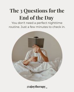 You don't need a perfect nighttime routine. You need three questions.

Before bed tonight, ask yourself:
→ What went well today?
→ What am I still carrying that isn't mine to carry?
→ What's one thing I can let go of before I sleep?

This isn't about clearing your mind completely, that's not realistic. It's about noticing what's actually yours to hold.

Try it tonight. Screenshot this as a reminder.

#SelfCare #MentalHealth #EveningRoutine #WomensWellness #Journaling